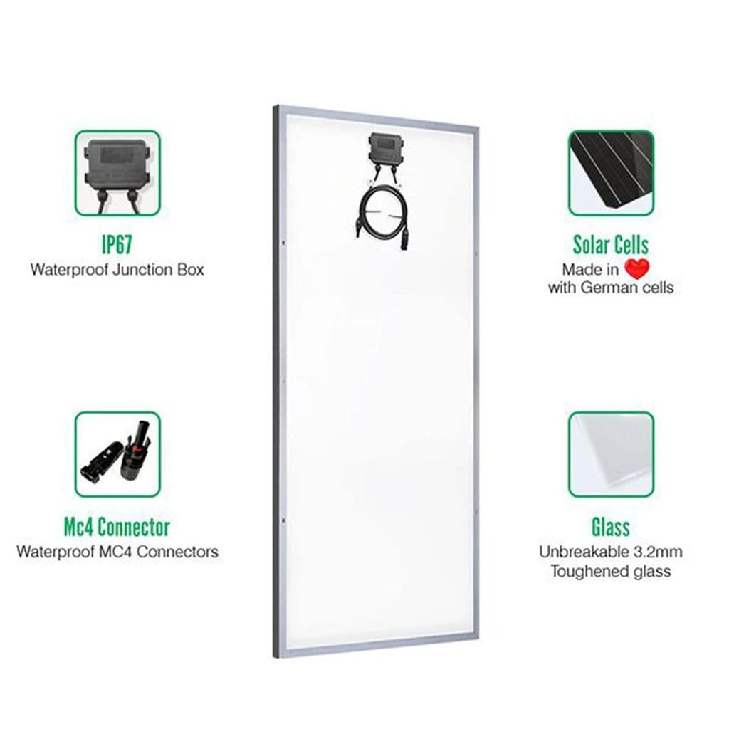 25 Years* Warranty Loom Solar Panel 190 Watt / 12 Volt Mono Perc Solar Panels