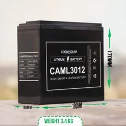 2 Years Warranty CAML 30 Ah / 385 Watt Hour Lithium Battery For Home Lighting System
