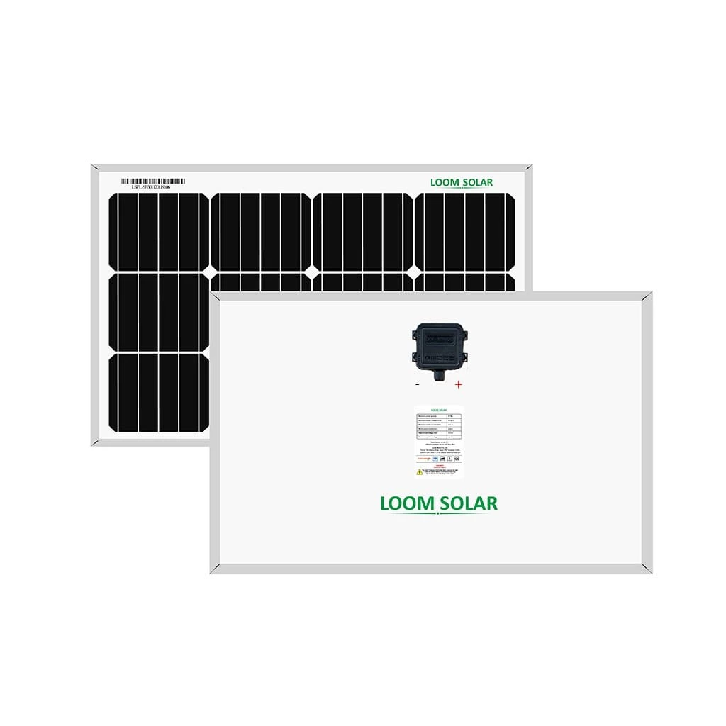 25 Years* Warranty Loom Solar Panel 50 Watt - 12 Volt Mono Perc Solar Panels