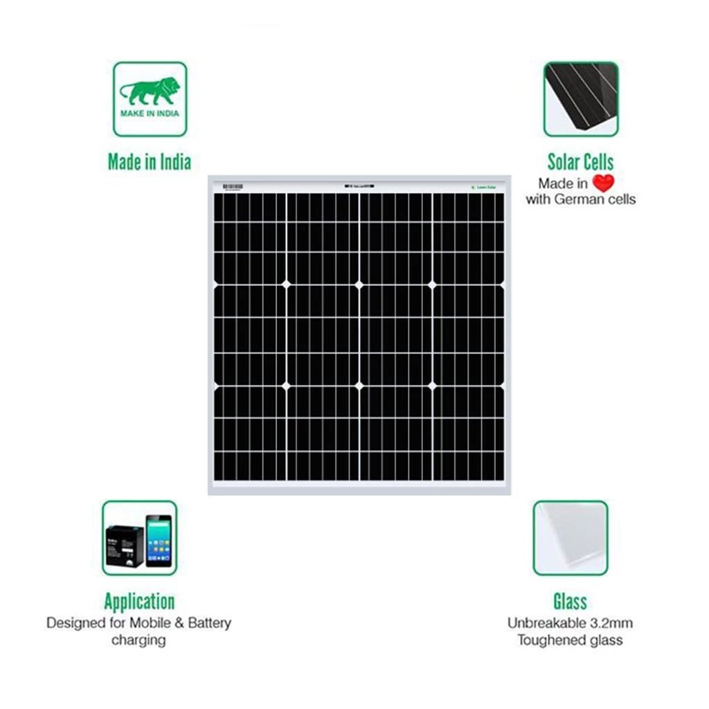 25 Years* Warranty Solar Panels Loom Solar Panel 75 Watt - 12 Volt Mono Perc