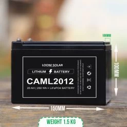 2 Years Warranty CAML 20 Ah / 250 Watt Hour Multipurpose Lithium Battery For Machines, Homes