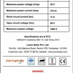 25 Years* Warranty Solar Panels Loom Solar Panel - Shark 440 - Mono Perc, 144 Cells, Half Cut